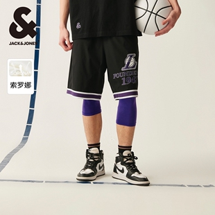 杰克琼斯NBA联名湖人队2024夏季新款到膝短裤舒适潮流百搭男裤