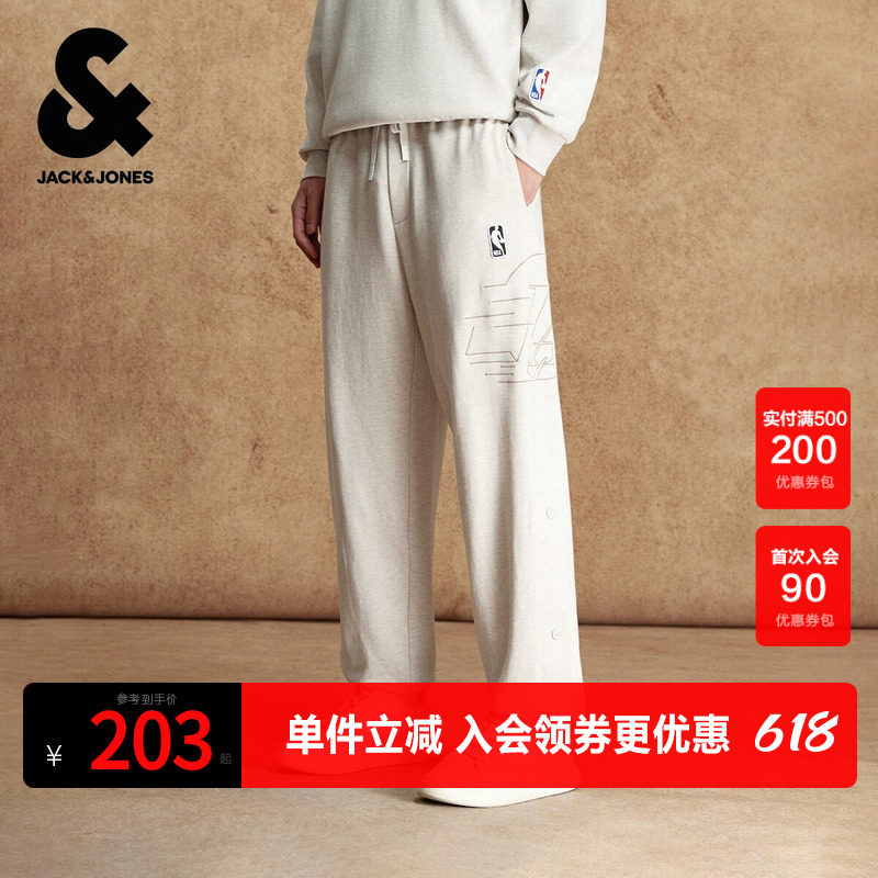 杰克琼斯奥特莱斯2025年新款春秋NBA联名运动裤时尚潮裤子休闲裤