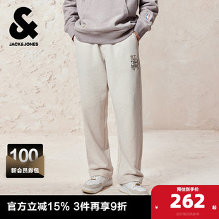 子 2025年NBA联名松紧抽绳字母长裤 杰克琼斯奥特莱斯男装 春秋卫裤