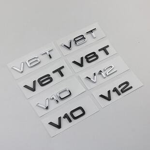适用于奥迪A4LA5A6LA7Q7Q5A8LS6车标V8T V10 V6T V12叶子板侧标贴