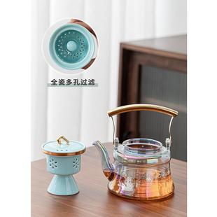 喜上眉梢电陶炉煮茶器高颜值玻璃提梁壶高端家用煮茶壶耐高温蒸煮