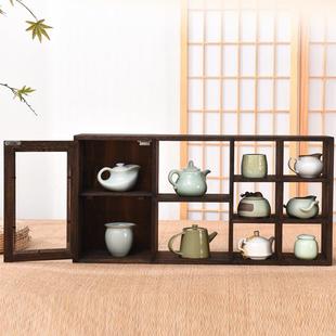 实木博古架壁挂搁架摆件置物架多宝阁茶杯架茶具收纳柜茶壶展示架