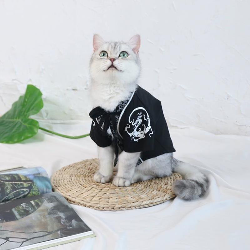 宠物汉服猫咪衣服春夏装泰迪狗狗衣服小型犬龙袍防掉毛宠物服饰潮