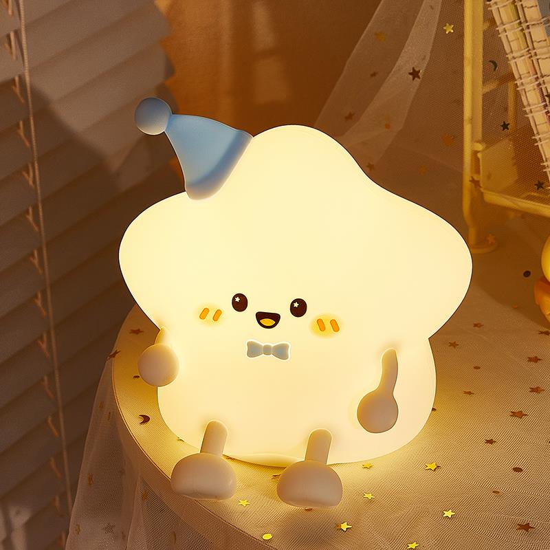 星星硅胶拍拍小夜灯可爱充电婴儿童喂奶护眼治愈卧室床头伴睡眠灯
