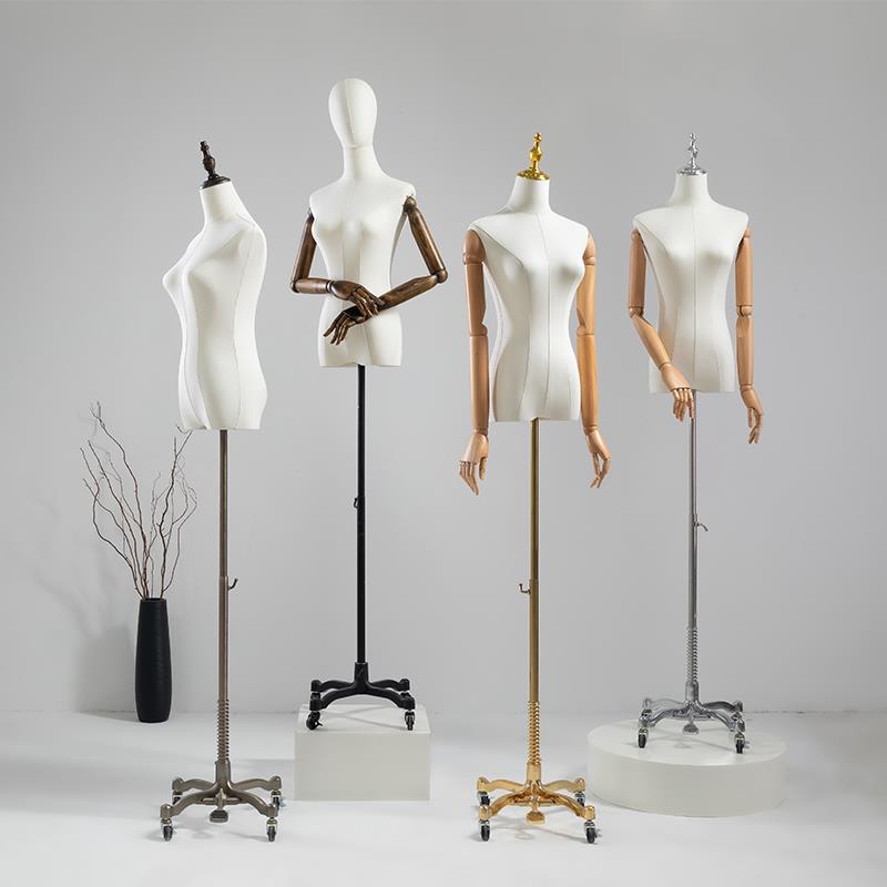 高档服装店半身模特道具万向轮假人台婚纱橱窗陈列全身女装展示架