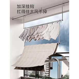 新 晒被子神器阳台家用晾衣杆伸缩升降不锈钢凉衣架捍免打孔悬挂式