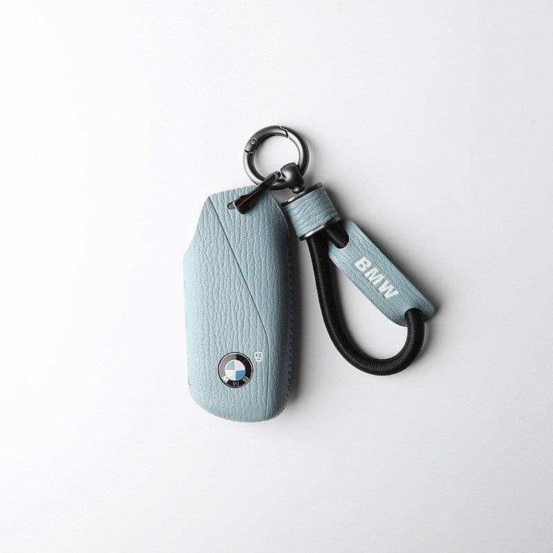 25款宝马新X3钥匙套高档5系7系x5x7//740Li/i7/X1真皮包壳扣双色