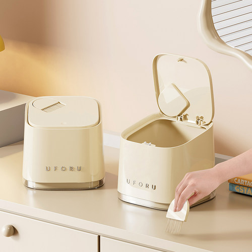 桌面垃圾桶高颜值带盖迷你小号