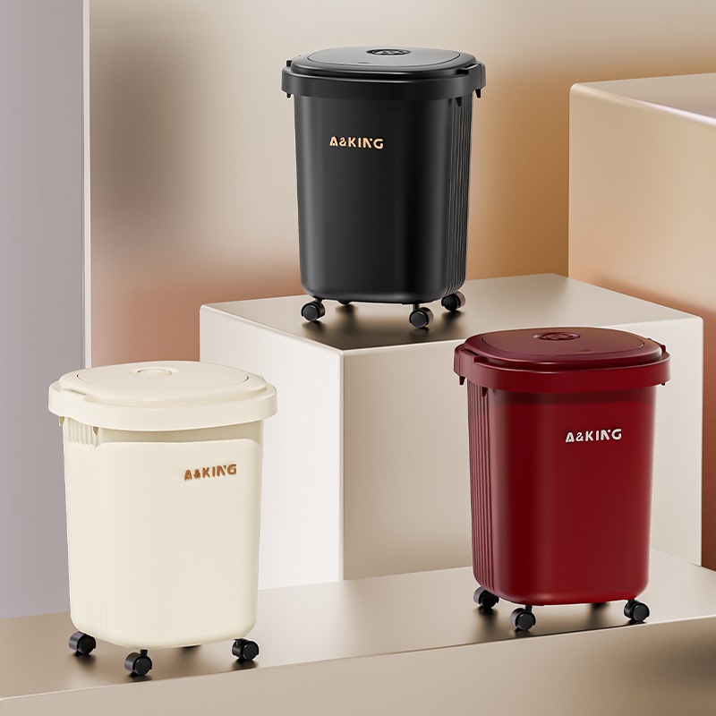 万向轮垃圾桶客厅轻奢高档垃圾桶