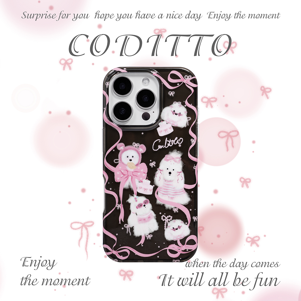 coditto丝带小狗适用苹果手机壳