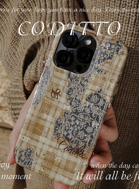 coditto破碎美学双层印花适用iPhone16promax手机壳小众少女心苹果15pro14promax16pro保护套创意15promax14