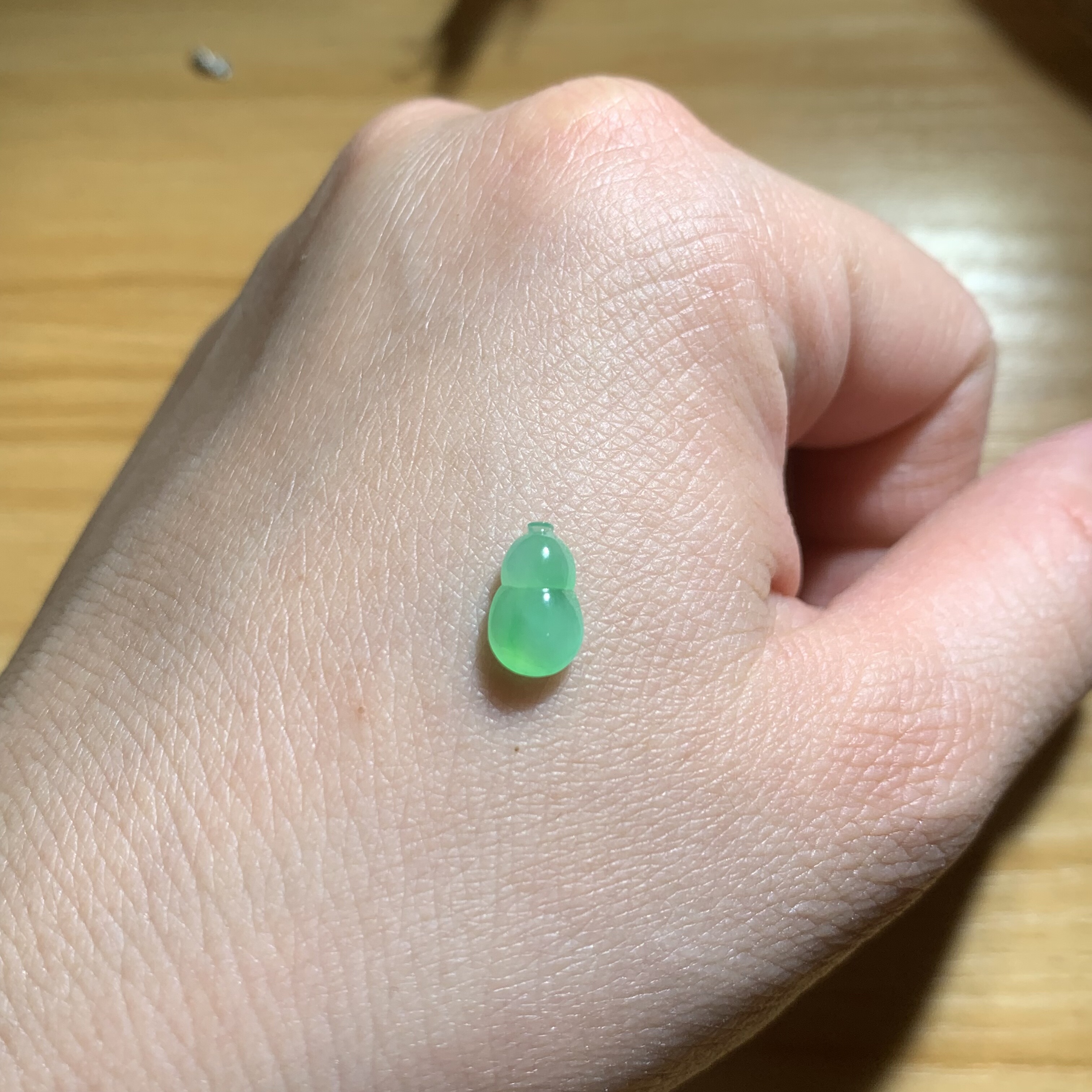 天然翡翠A货缅料甜阳绿葫芦佛公裸石可定制镶嵌