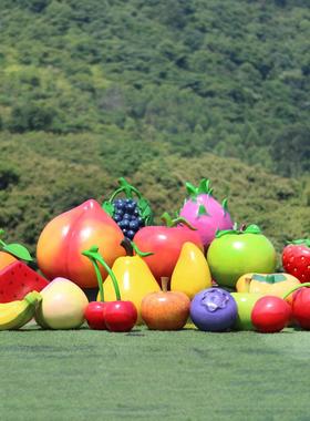 彷真水果玻璃纤维雕塑蔬菜摆件柿子橙子户外田园农场农产品丰收装