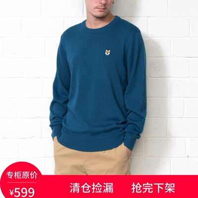 【adlib清仓店】ad-lib香港潮牌  刺绣柴犬针织毛衣上衣 圆领保暖