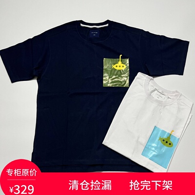 【adlib清仓店】ad-lib香港潮牌 男装PVC塑料口袋印花休闲短袖T恤