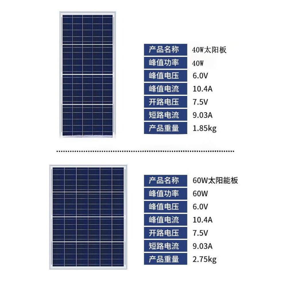 太阳能多晶单晶光伏板6V18v光伏板单晶可选监控储能户外充电快充