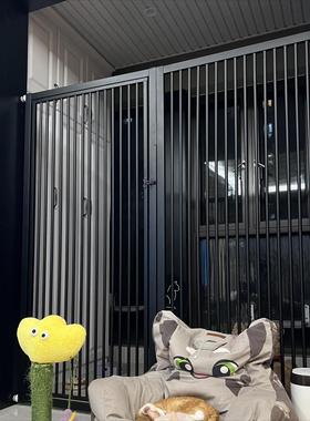 黑色定制防猫门栏宠物栅栏拦猫挡小狗栅杆咪护隔离专用免打孔室内