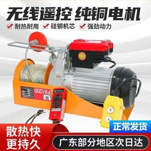 修提升机上料机卷扬机 电动葫芦220v遥控小型家用小吊机1吨建筑装