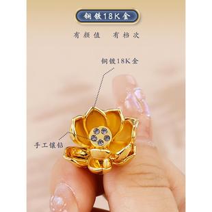 高级感车上饰品后视镜摆件挂饰 莲花汽车挂件平安车内吊饰2024新款