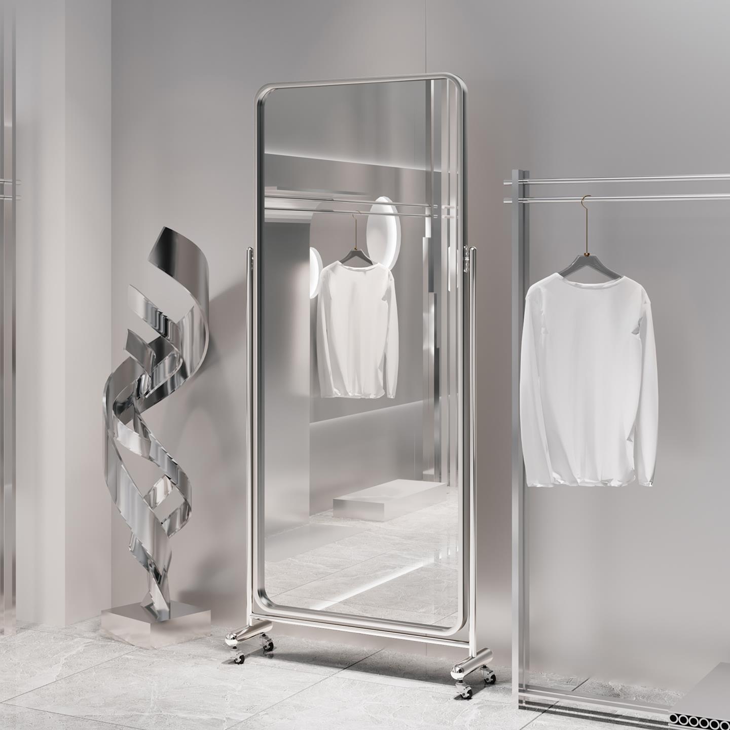 镜子全身镜高级感可移动全身镜服装店显瘦美颜全身镜网红落地镜