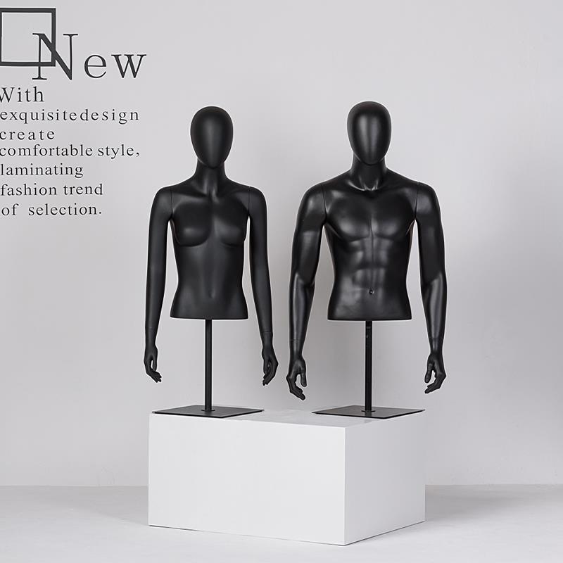 高档男模特道具女半身台模展示架女装服装店橱窗彷真假人体模特架