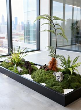 铁艺微景观造景桌面花盆绿植苔藓托盘室内花箱不锈钢花槽沙盘底盆