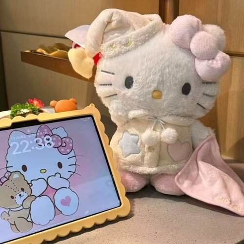 网红新款晚安好梦床上KT猫超软玩偶毛绒公仔萌系房间装饰桌面摆件