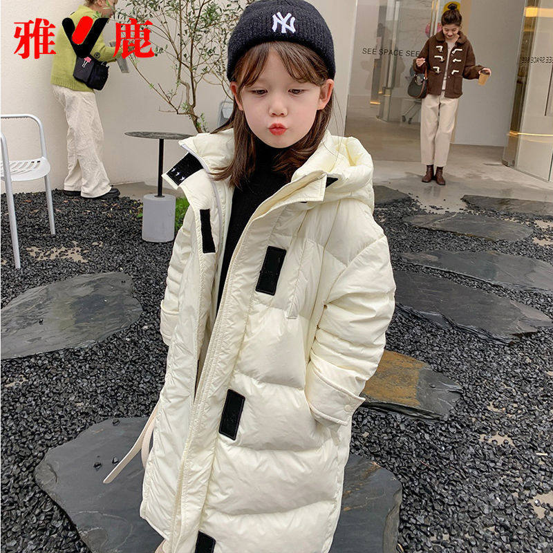 断码特价雅鹿儿童羽绒服加厚中长款男童女童宝宝洋气冬装冬季外套
