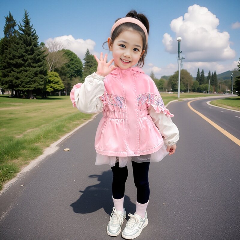 女童春季薄款风衣冲锋衣
