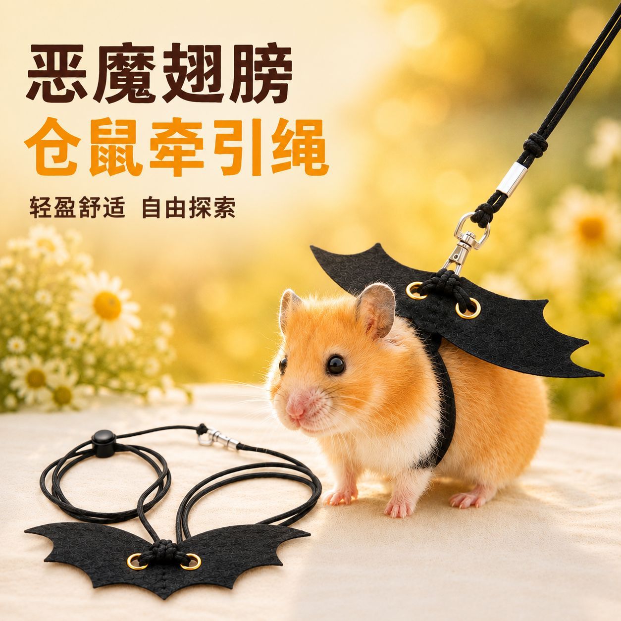 仓鼠牵引绳松鼠金丝熊蜜袋鼯恶魔