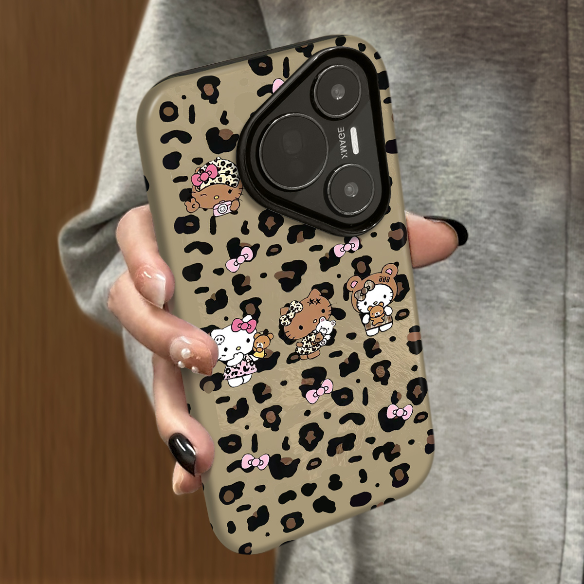 黑豹纹凯蒂适用华为华为Pura80pro手机壳huaweiPura70Ultra新款高级防摔p50套磨砂简约p40可爱韩系30菲林防摔