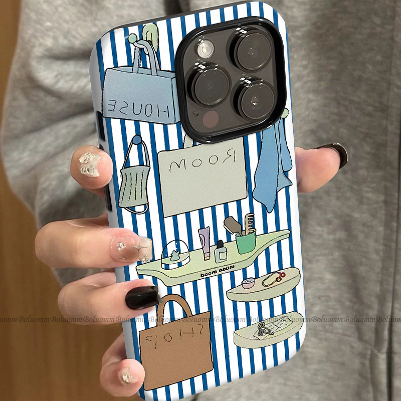 菲林适用于苹果17promax手机壳蓝梳妆台iphone12/13套硅胶14max全包防摔xs小众个性15plus网红新款女air潮牌6