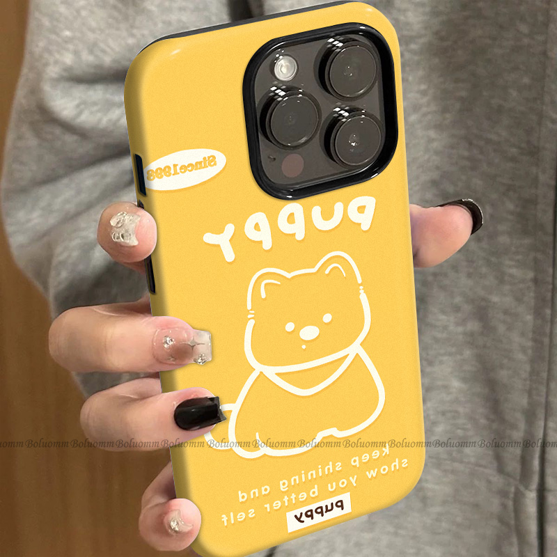 菲林适用于苹果17promax手机壳黄白狗狗iphone12/13套硅胶14max全包防摔xs简约日韩15plus网红新款女air潮牌6