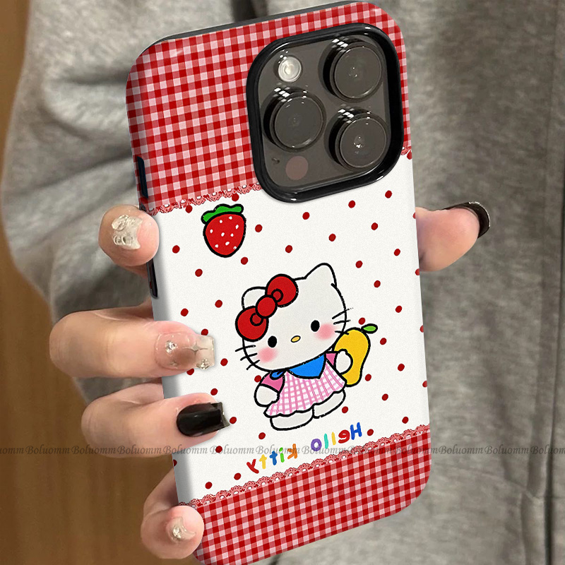 菲林适用于苹果17promax手机壳红格凯蒂iphone12/13套硅胶14max全包防摔xs简约日韩15plus网红新款女air潮牌6