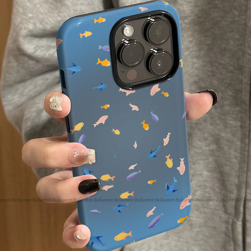 菲林适用于苹果17promax手机壳深海彩鱼iphone12/13套硅胶14max全包防摔xs卡通日韩15plus网红新款女air潮牌6