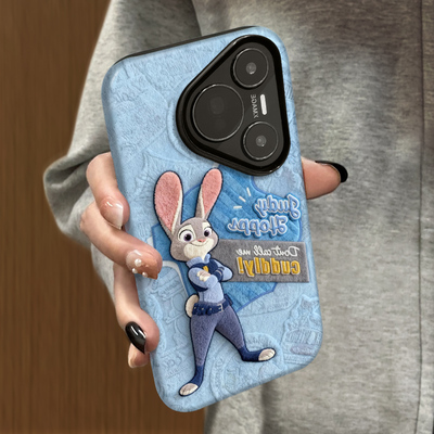 仿毛绒朱迪适用华为华为Pura80pro手机壳huaweiPura70Ultra新款高级防摔p60套磨砂简约p40可爱韩系50菲林防摔