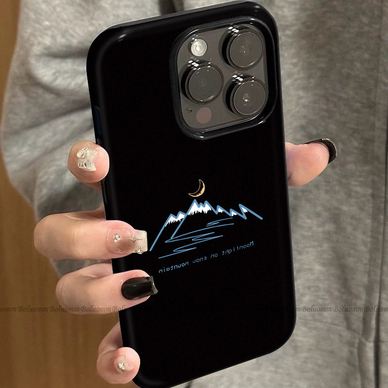 菲林适用于苹果17promax手机壳雪山月亮iphone12/13套硅胶14max全包防摔xs简约日韩15plus网红新款女air潮牌6