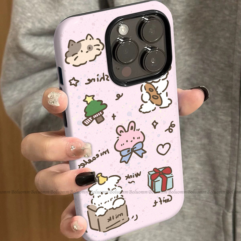 菲林适用于苹果17promax手机壳小兔礼物iphone12/13套硅胶14max全包防摔xs卡通日韩15plus网红新款女air潮牌6