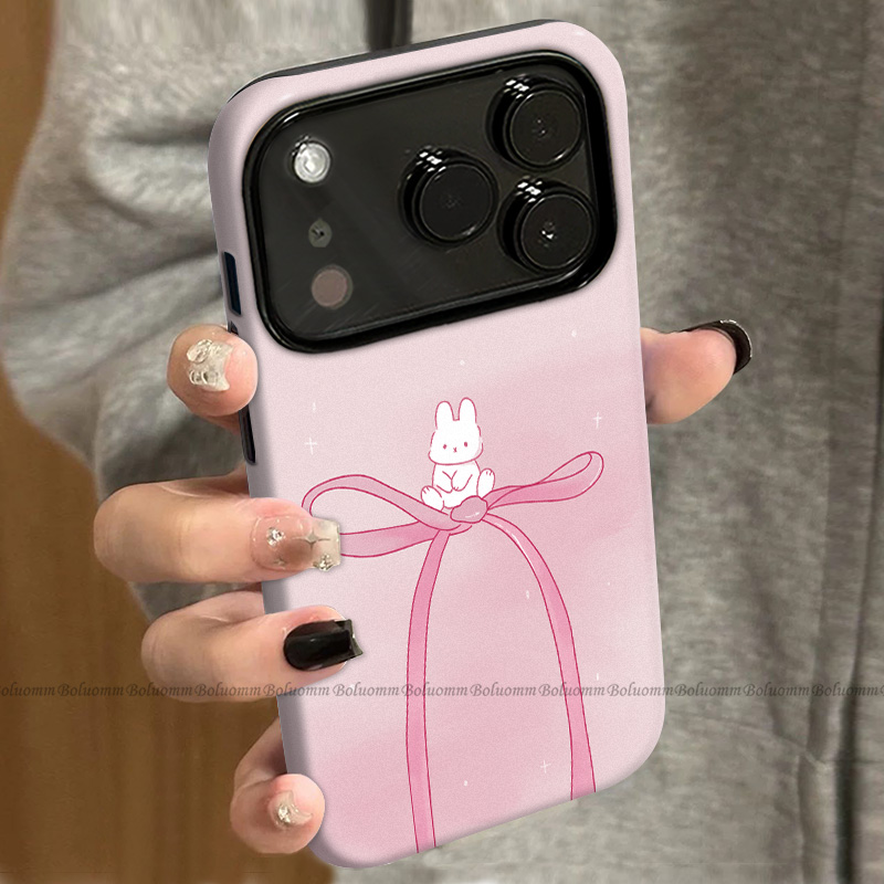 菲林适用于苹果17promax手机壳丝带奶兔iphone12/13套硅胶14max全包防摔xs卡通日韩15plus网红新款女air潮牌6