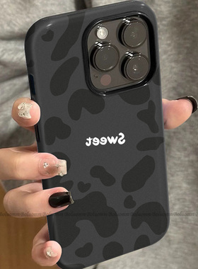 菲林适用于苹果17promax手机壳灰色豹纹iphone12/13套硅胶14max全包防摔xs小众个性15plus网红新款女air潮牌6