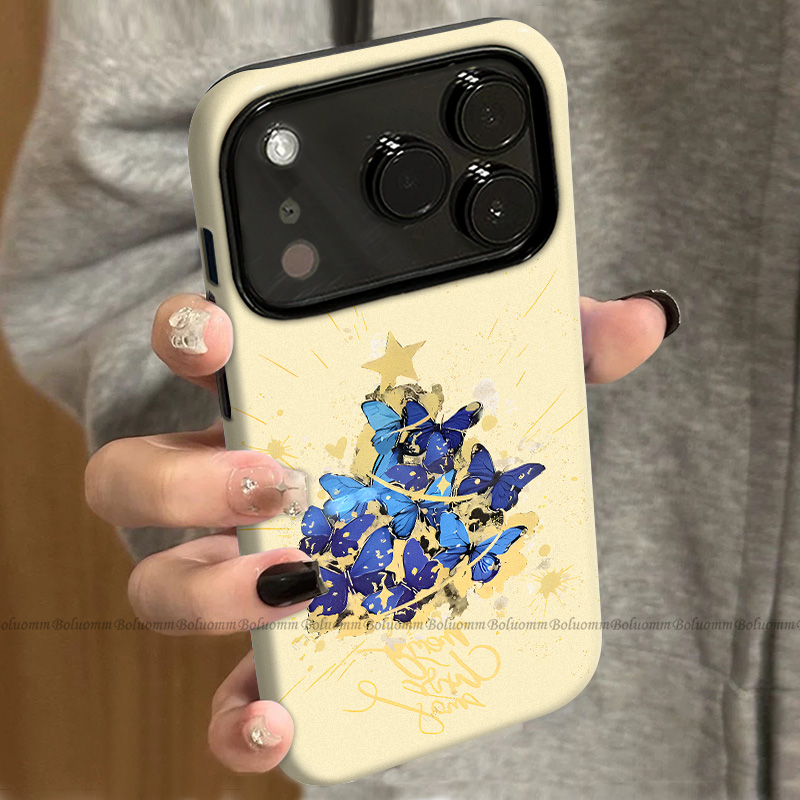 菲林适用于苹果17promax手机壳蝴蝶圣诞树iphone12/13套硅胶14max全包防摔xs卡通风15plus网红新款女air潮牌6