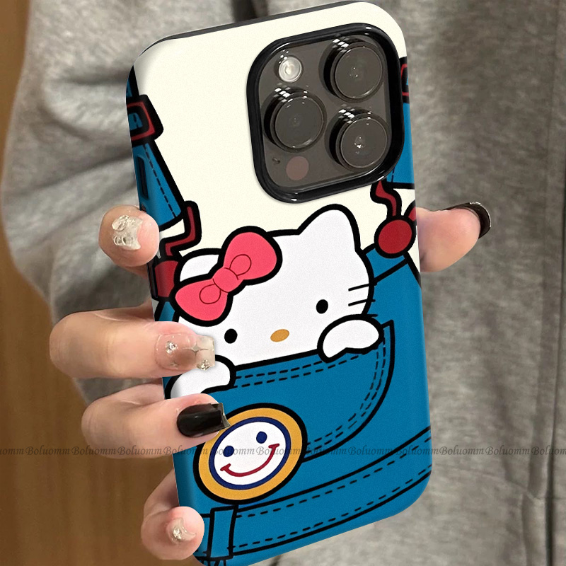 菲林适用于苹果17promax手机壳裤子凯蒂iphone12/13套硅胶14max全包防摔xs卡通日韩15plus网红新款女air潮牌6