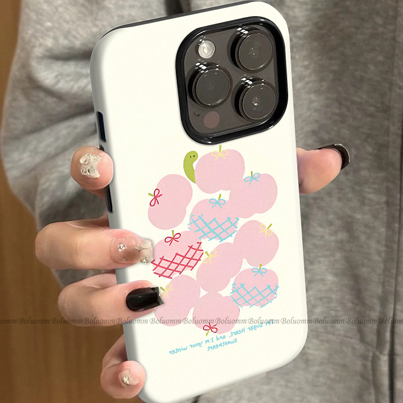 菲林适用于苹果17promax手机壳粉红苹果iphone12/13套硅胶14max全包防摔xs卡通日韩15plus网红新款女air潮牌6
