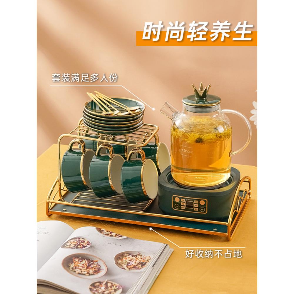 轻奢家用咖啡杯子高档精致喝茶泡茶下午茶茶具套装玻璃煮水果茶壶