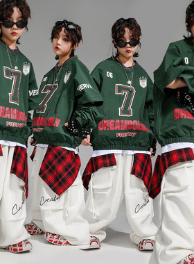 街舞少儿潮服男孩酷帅嘻哈炸街hiphop架子鼓演出服春秋跳舞表演服
