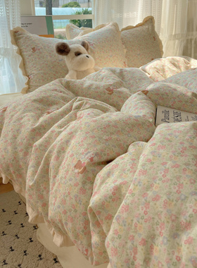 A类全棉四件套2025新款纯棉床上被套床品床单学生单人宿舍三件套3