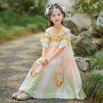 女童中国风荷花仙子舞蹈服新款襦