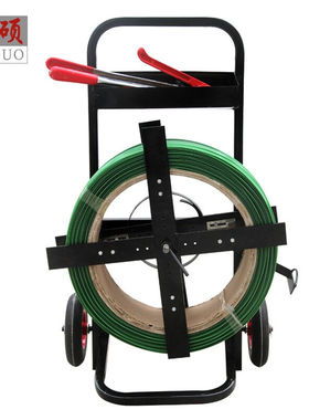 比硕1608pet塑钢带绿色塑钢打包带篮筐编织条物流打包捆扎带环保