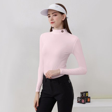 夏季高尔夫长袖女冰丝衣防晒打底衣golf运动弹力长袖T恤球衣裤子