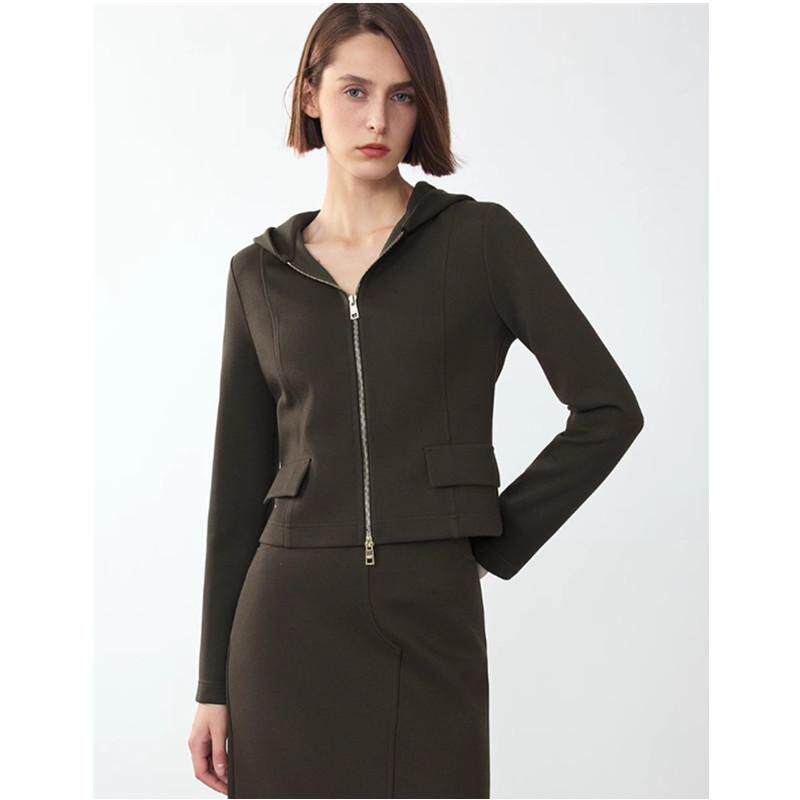 商城同款设计感修身气质卫衣外套2025年春季新款连帽休闲短外套